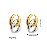 1 Pair Simple Style Oval 304 Stainless Steel Drop Earrings main image 9