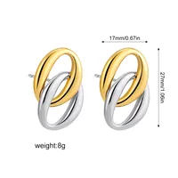 1 Pair Simple Style Oval 304 Stainless Steel Drop Earrings main image 10