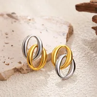 1 Pair Simple Style Oval 304 Stainless Steel Drop Earrings main image 1