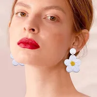 1 Pair Simple Style Flower Patchwork Seed Bead Drop Earrings main image 5