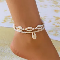 Marine Style Beach Pastoral Shell Plastic Shell Beaded Women's Anklet main image 2