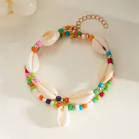 Marine Style Beach Pastoral Shell Plastic Shell Beaded Women's Anklet sku image 1