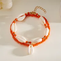 Marine Style Beach Pastoral Shell Plastic Shell Beaded Women's Anklet sku image 2