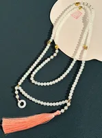 Casual Simple Style Circle Tassel Glass Wholesale Sweater Chain Long Necklace sku image 3