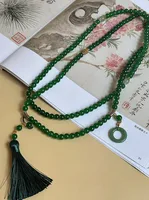 Casual Simple Style Circle Tassel Glass Wholesale Sweater Chain Long Necklace sku image 1