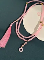 Casual Simple Style Circle Tassel Glass Wholesale Sweater Chain Long Necklace sku image 4