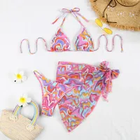 Women's Multicolor 3 Pieces Set Bikinis Swimwear sku image 17