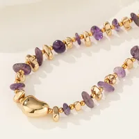 Modern Style Classic Style Irregular Round Natural Stone Copper Necklace In Bulk main image 2