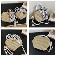 Women's Medium Straw Solid Color Vacation Beach Ribbon Weave Lock Clasp Straw Bag main image 2
