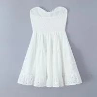 Women's White Dress Elegant Streetwear Strapless Sleeveless Ditsy Floral Solid Color Above Knee Daily main image 3