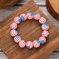 Classic Style Star Stripe Wood Wholesale Bracelets main image 4
