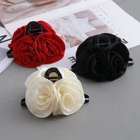 Women's Elegant Princess Pastoral Rose Satin Hair Claws main image 1