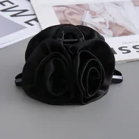 Women's Elegant Princess Pastoral Rose Satin Hair Claws sku image 2