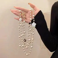 Copper Simple Style Classic Style Beaded Plating Flower Necklace main image 1