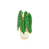 Cartoon Style Cute Sweet Leaf Plant Alloy Enamel Unisex Brooches sku image 1