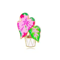 Cartoon Style Cute Sweet Leaf Plant Alloy Enamel Unisex Brooches sku image 3