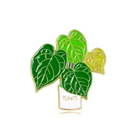 Cartoon Style Cute Sweet Leaf Plant Alloy Enamel Unisex Brooches sku image 4