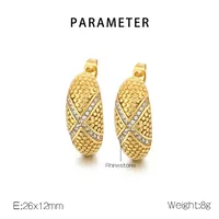 1 Pair Simple Style Solid Color Plating 304 Stainless Steel 18K Gold Plated Ear Studs main image 9