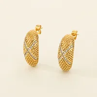 1 Pair Simple Style Solid Color Plating 304 Stainless Steel 18K Gold Plated Ear Studs main image 5
