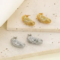 1 Pair Simple Style Solid Color Plating 304 Stainless Steel 18K Gold Plated Ear Studs main image 8