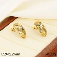 1 Pair Simple Style Solid Color Plating 304 Stainless Steel 18K Gold Plated Ear Studs sku image 1