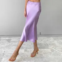 Summer Simple Style Solid Color Spandex Polyester Maxi Long Dress Skirts main image 3