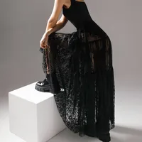 Summer Simple Style Solid Color Polyacrylonitrile Fiber Maxi Long Dress Skirts main image 5