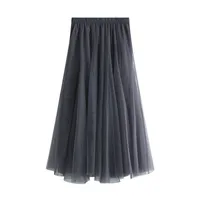 Summer Simple Style Solid Color Polyester Maxi Long Dress Skirts main image 4