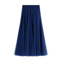 Summer Simple Style Solid Color Polyester Maxi Long Dress Skirts sku image 4