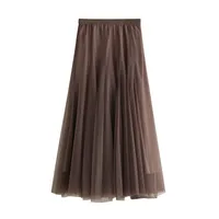 Summer Simple Style Solid Color Polyester Maxi Long Dress Skirts sku image 14