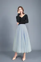Summer Simple Style Solid Color Polyester Maxi Long Dress Skirts sku image 3