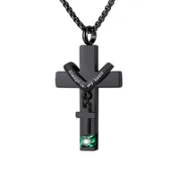 Hip-Hop Retro Geometric 304 Stainless Steel Inlay Rhinestones Men's Pendant Necklace sku image 5