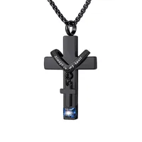 Hip-Hop Retro Geometric 304 Stainless Steel Inlay Rhinestones Men's Pendant Necklace sku image 9