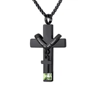 Hip-Hop Retro Geometric 304 Stainless Steel Inlay Rhinestones Men's Pendant Necklace sku image 8