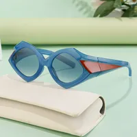 Simple Style Solid Color Pc Special-Shaped Mirror Full Frame Glasses main image 5