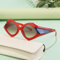 Simple Style Solid Color Pc Special-Shaped Mirror Full Frame Glasses main image 1