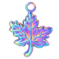 1 Piece 304 Stainless Steel 18K Gold Plated Leaf Pendant main image 2
