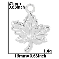 1 Piece 304 Stainless Steel 18K Gold Plated Leaf Pendant sku image 2