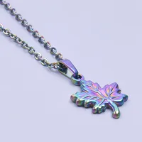 1 Piece 304 Stainless Steel 18K Gold Plated Leaf Pendant sku image 6