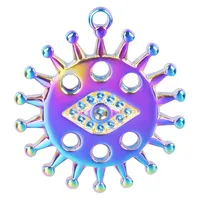 1 Piece 304 Stainless Steel Sun Eye Pendant main image 2