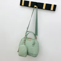 Women's Medium Pu Leather Solid Color Lingge Basic Classic Style Zipper Crossbody Bag sku image 1