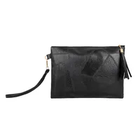 Black Brown Pu Leather Solid Color Clutches main image 3