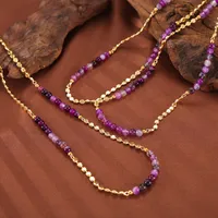 Elegant Bohemian Simple Style Round Natural Stone Agate 18K Gold Plated Necklace In Bulk main image 1
