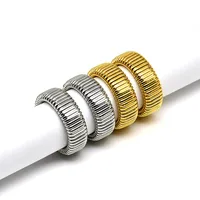 Wholesale Jewelry Simple Style Solid Color Titanium Steel 18K Gold Plated Plating Rings main image 2