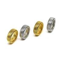 Wholesale Jewelry Simple Style Solid Color Titanium Steel 18K Gold Plated Plating Rings main image 4