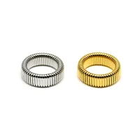 Wholesale Jewelry Simple Style Solid Color Titanium Steel 18K Gold Plated Plating Rings main image 3