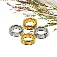Wholesale Jewelry Simple Style Solid Color Titanium Steel 18K Gold Plated Plating Rings main image 1