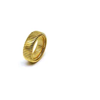 Wholesale Jewelry Simple Style Solid Color Titanium Steel 18K Gold Plated Plating Rings sku image 9