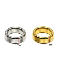 Wholesale Jewelry Simple Style Solid Color Titanium Steel 18K Gold Plated Plating Rings main image 7