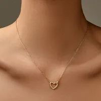 Copper Plating Heart Shape Zircon Pendant Necklace sku image 11